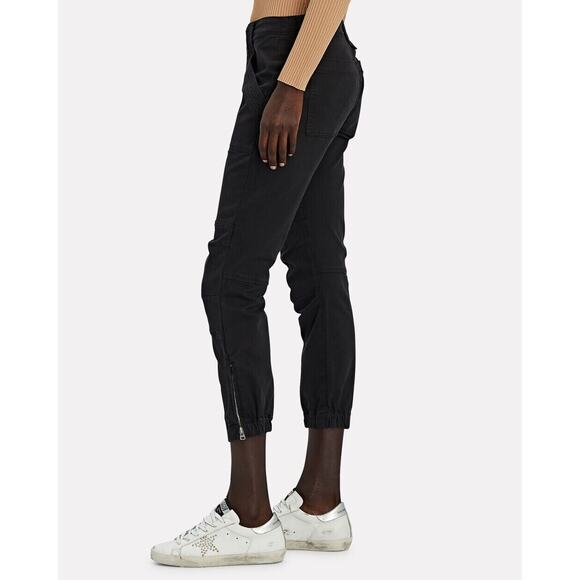 Frame Size 23 Moto Zip Crop Pants Washed Black - Picture 2 of 11